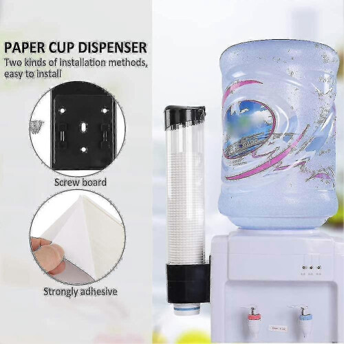 Cup Dispenser - 60 Paper Cups Plastic Cup Dispenser, One Touch Button Cup Holder 2