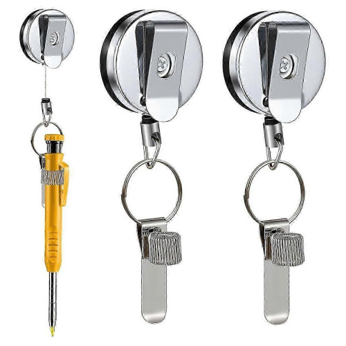 2 Pcs Retractable Pull Pen Pencil Holder, 27.5Inch Retractable Pen Holder for , Construction Worker 1