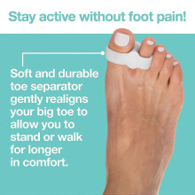 Toe Separators with 2 Loops - Pack of 4 Soft Gel Correctors - White