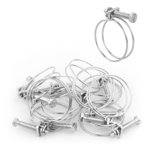 (Pack of 10) KCT 37-42mm Double Wire Adjustable Hose Clips Pipe Screw Clamps
