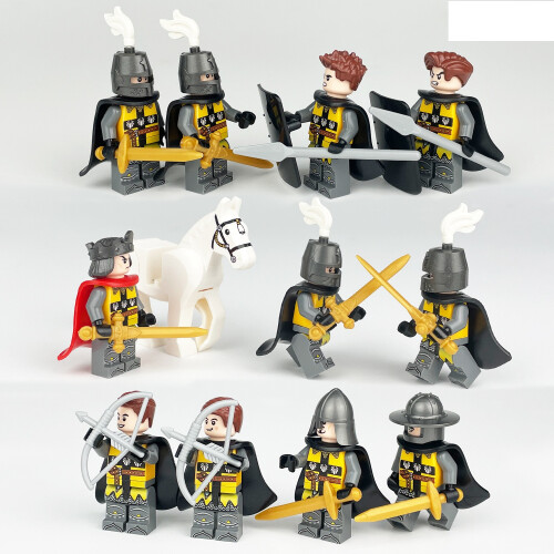 Medieval Soldier Minifigure with Multiple Military Weapons Accessories 1