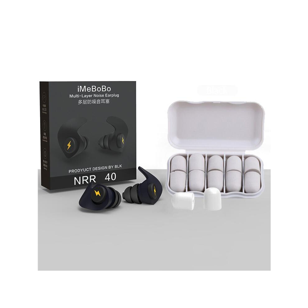 Black Noise-Canceling Sleep Earplugs (Black)
