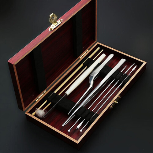 8-in-1 Wooden Box Ear Picking Tool Set 2