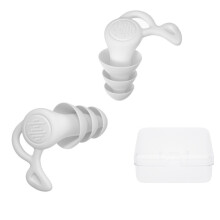 Cluasáin codlata a chealaíonn torann le hinsliú fuaime trí shraith, cluasáin snámha silicone (bán)