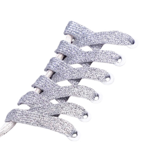 Glänzende Schnürsenkel – 140 cm (1 Paar) Silver