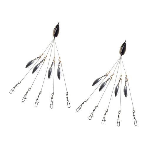 2Pcs High Efficiency Umbrella Fishing Lures-yellow net pattern