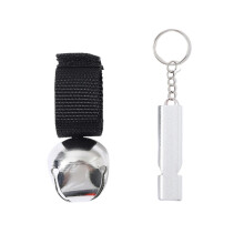 Loud Bear Bells with Emergency Whistling Set-Nickel color