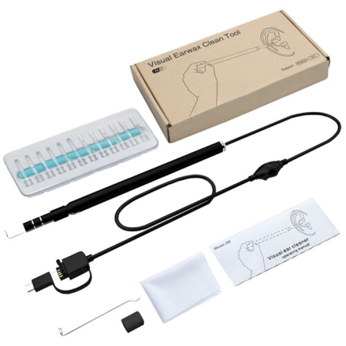 i95 3 σε 1 USB Ear Scope Inspection HD 0.3MP Κάμερα οπτικού κουταλιού αυτιών για τηλέφωνα OTG A 2
