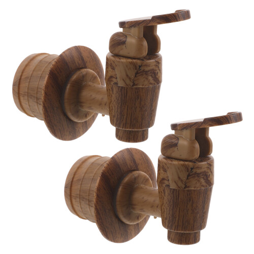 2Pièces Robinet Pour Vin Marron Effet Grain De Bois