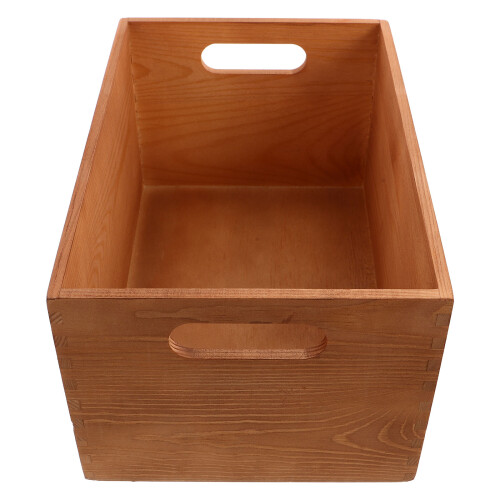 Sturdy Wooden Book Organizer Box Retro Storage Bin for Home Use