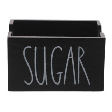 Black Wood Sugar Cube Holder for Restaurant and Coffee Bar