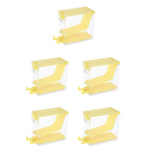 5Pcs Portable Yellow Cotton Roll Case with Clear Window Dispenser