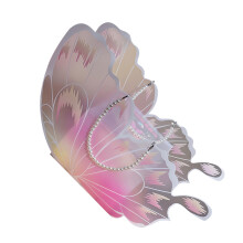 Pink Portable PP Cake Holder Butterfly Party Favor Box with Handle