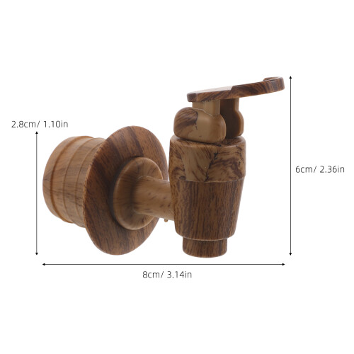 2Pièces Robinet Pour Vin Marron Effet Grain De Bois 1