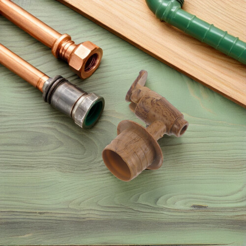 2Pièces Robinet Pour Vin Marron Effet Grain De Bois 2