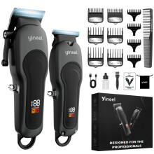 Yineel Hair Clippers Men, Professional Cordless Beard Trimmer and Hair Clippers Set, Rechargeable Trimmer with LED Display, Waterproof Clippers for Ha