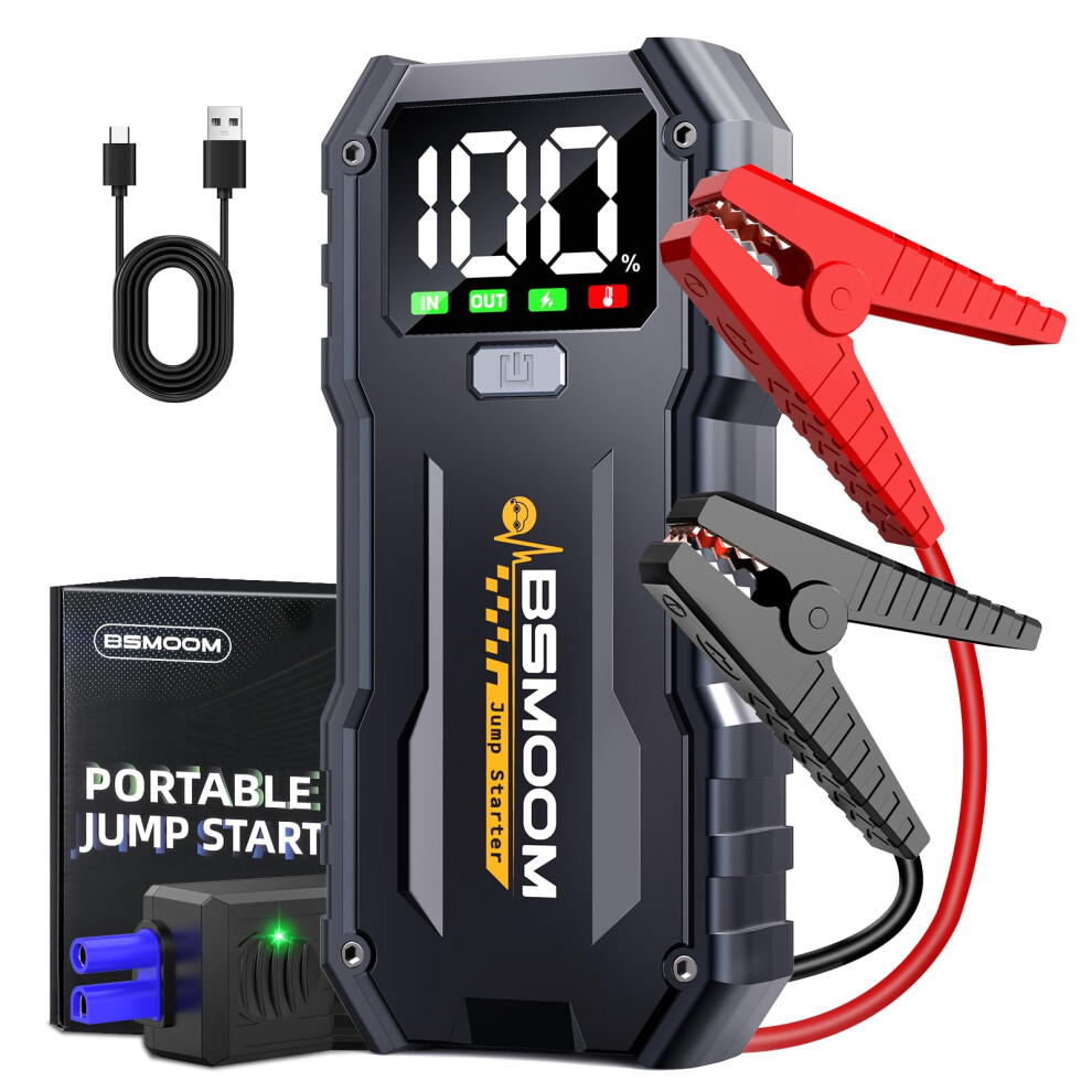 5000A Jump Starter Power Pack (Up To 10.0L Gas Or 8.0L Diesel Engine),Car Battery Booster Jump Starter For 12V Vehicle, Car Starter Power Bank With Em 761814058785