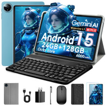Aobante 10 Inch Tablet, Android 15 with 24GB RAM + 128GB ROM (1TB Expandable), Octa-Core, 1280x800 IPS HD Touchscreen, 5MP+8MP Dual Camera, 6000mAh, K