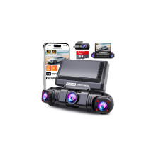 360 Dash Cam Front and Rear,4 Channel 2K Dash Cams for Cars,2K+1080P*3 Car Camera, Built-in Wi-Fi & APP, G-Sensor, 8 IR Lamps Night Vision, 64GB SD C