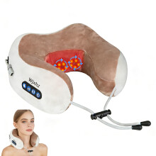 Neck Massager, Electric Neck Massager Deep Tissue 3D Kneading, with 3 Force Levels and 3 Modes, Rechargeable Massage Cushion Pillow for Pain Relief at