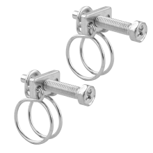 (Pack of 2) KCT 13-16mm Double Wire Adjustable Hose Clip Pipe Screw Clamps