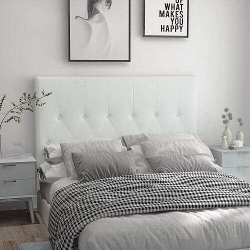 Homcom Cabecero de Cama Blanco 160 x 7 x 120 cm 1