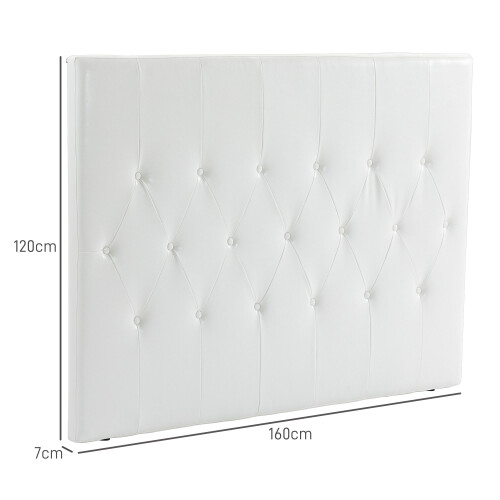 Homcom Cabecero de Cama Blanco 160 x 7 x 120 cm 2