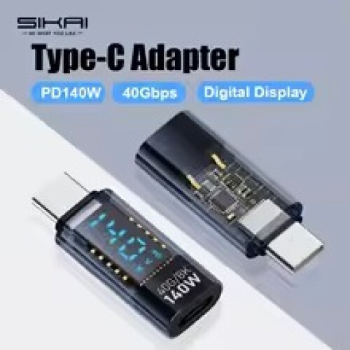 USB C Adapter 140W with LED Display 40Gbps USB C Extension Adapter Type C Power Meter Tester USB C Extender USB4 Thunderbolt