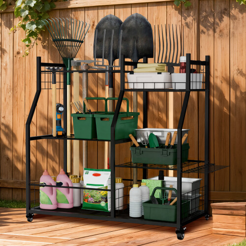 Metal Garage Tool Organization on Wheels 1