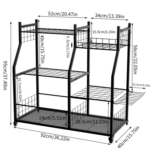 Metal Garage Tool Organization on Wheels 2