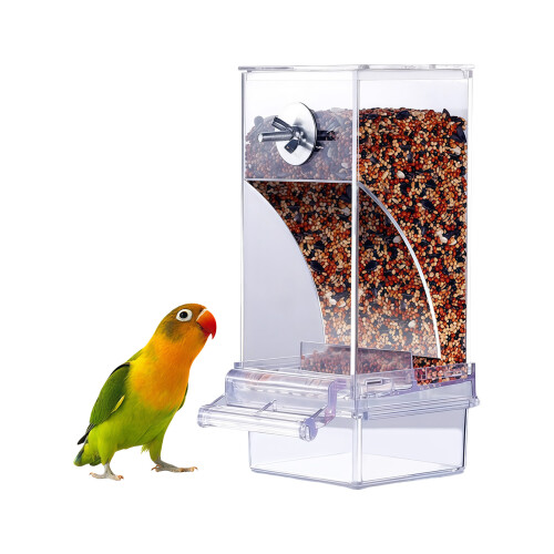 Transparent PET Automatic Bird Feeder Hanging Anti Scatter
