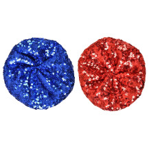 Modern Flashy Beret Headpiece For Performers-Red royal blue