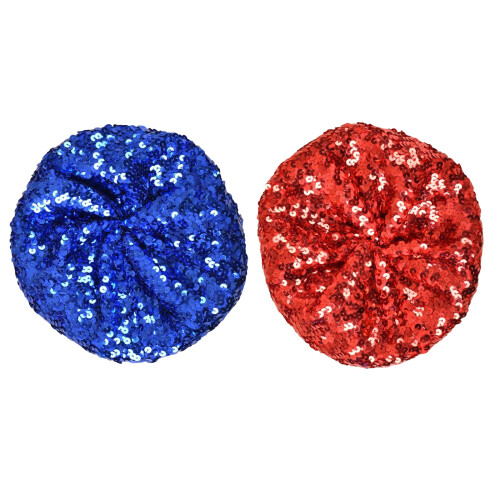 Modern Flashy Beret Headpiece For Performers-Red royal blue