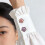 Enduring Florals Pattern Round Cufflinks For brittle-off1 white 7