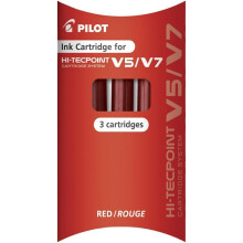 Pilot Ink Cartridges for Hi-Tecpoint for V5/V7 Pack of 3 Red