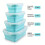 Portable Foldable Square Silicones Lunch-Blue four piece set 7
