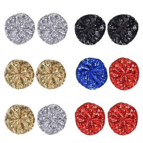 2 Pcs Dazzling Decorated Beret Cap Theater Display-Silver 1