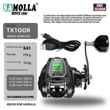 SAMOLLA Large Deep Water Electronic Fishing Reel Waterproof 6.4:1 16KG Drag Metal Base for Ocean and River Fishing 2025