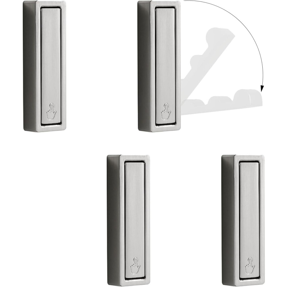 Foldable Wall Hooks Zinc Alloy 4 Pcs Silver 9558633582031