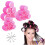 Selbstklebende Haarwickler-Sets mit Clips, 18-teilig, rosa 1