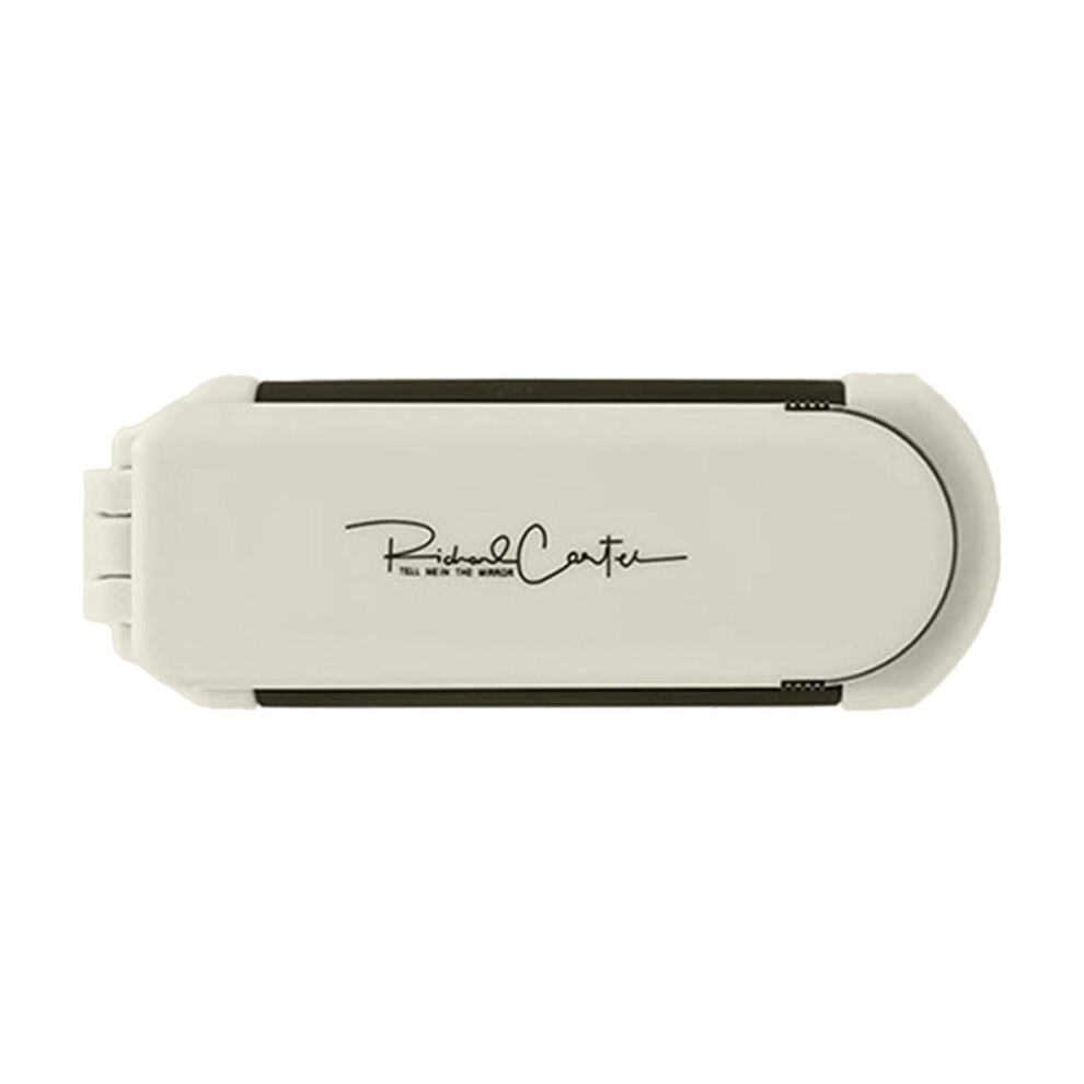Beige Foldable Hair Brush With Mirror