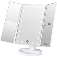 Drievoudige LED-make-upspiegel met 22 lampjes, 2x/3x