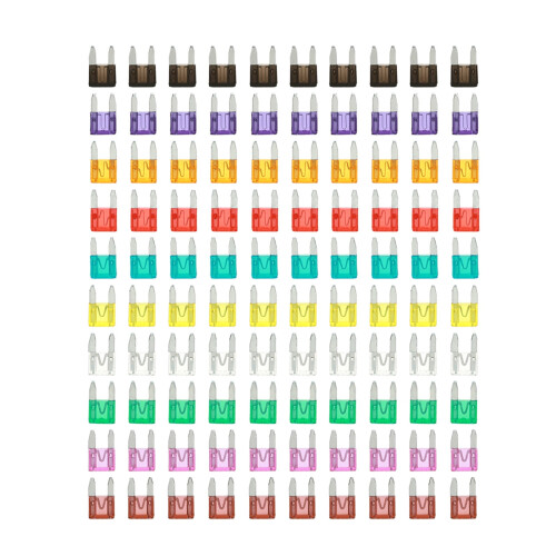 Bladsäkringar i zinklegering, 3A–40A, sortimentspaket, 100 st.