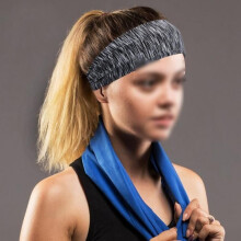 Elastische, antislip hoofdband, zweetabsorberende haarband voor hardlopen en yoga, grijs - Dames - Grijs HB053
