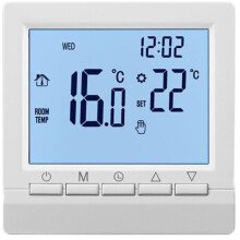 Slimme wandthermostaat met lcd-scherm voor vloerverwarming - Blauwe achtergrondverlichting - Witte achtergrondverlichting