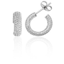 Ohrringe, EDS JEWELS, Damen, rhodiniertes Sterlingsilber 925, Zirkonia, 42837