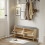 SoBuy Light Oak Shoe Bench with 2 Doors 5