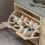 SoBuy Light Oak Shoe Bench with 2 Doors 9