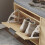 SoBuy Light Oak Shoe Bench with 2 Doors 10