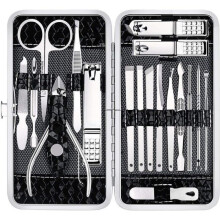 Nagelknipperset voor vinger- en teennagels, 19-delige roestvrijstalen manicure- en pedicureset, verzorgingsproducten